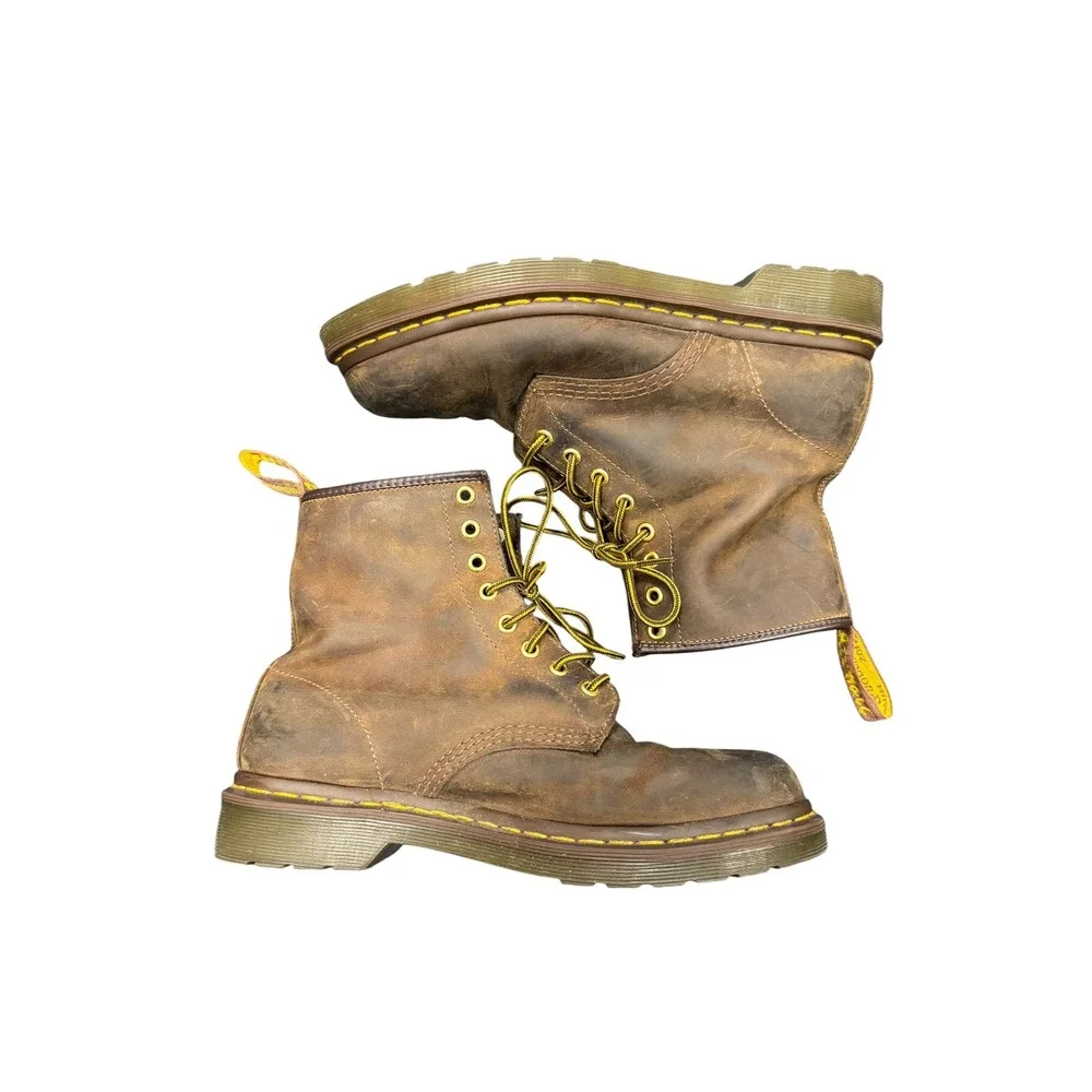 Dr. Martens 1460 Boots Mens 9 Brown Good Gaucho Crazy Horse Leather 8-Eye